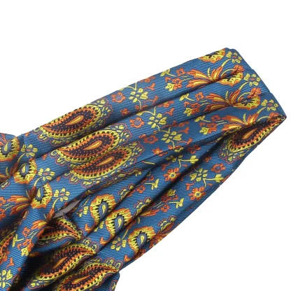 Vibrant Paisley Print Ascot Tie - Image 2