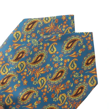 Vibrant Paisley Print Ascot Tie - Image 3